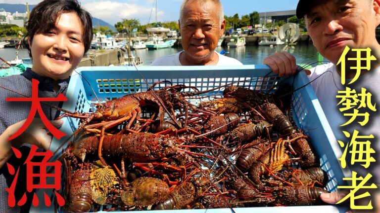 熱海で伊勢海老を大量に獲って職人さんと究極の料理会をするだけの動画です