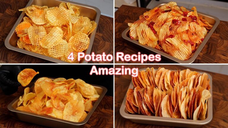 4 Amazing Crispy Potato Chips | Perfect Potato Chips | ASMR 4 Amazing Crispy Potato Chips | Perfect Potato Chips | ASMR
