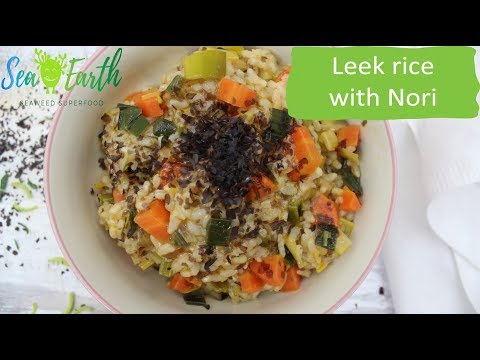 Leek rice with Nori - Seaweed food / Seaweed recipes / 海藻食譜 / 海藻レシピ / 해초 제조법