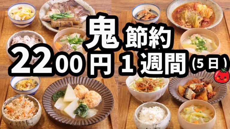 【1食250円】鬼節約で至福の夜ご飯 おかず2200円 師走の1週間献立(5日間)(2024年12月) 二人暮らし(587)