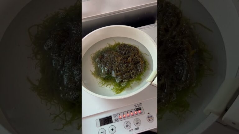 もずくの色が変わる瞬間#もずく #海藻 #石垣島 #沖縄 #cooking #cook #モズク農園 #料理 #料理男子 #料理動画 #石垣島旅行 #fishing #beforeandafter