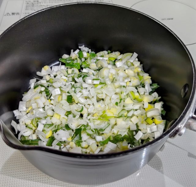  長ネギの鶏肉味噌1