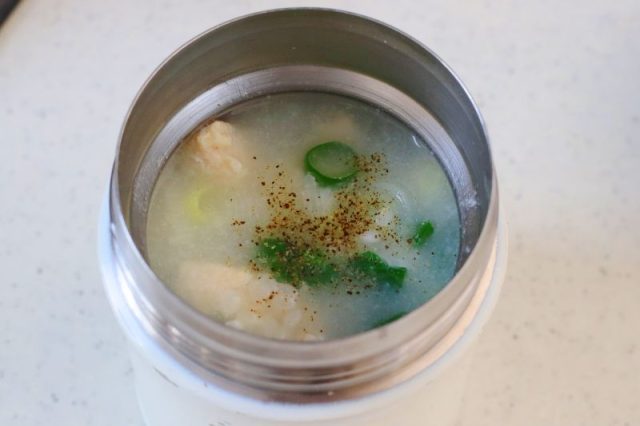 鶏ささみの餅入り粥
