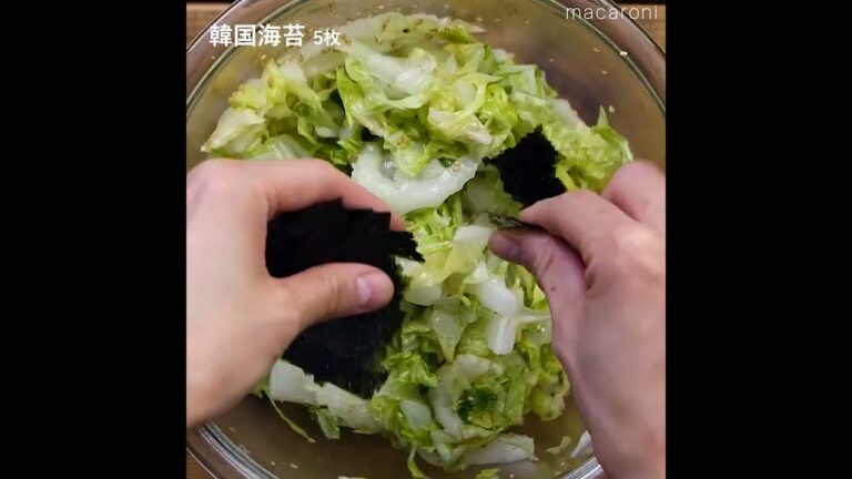 【食材1つ】白菜の韓国海苔ナムル #白菜 #ナムル #レシピ
