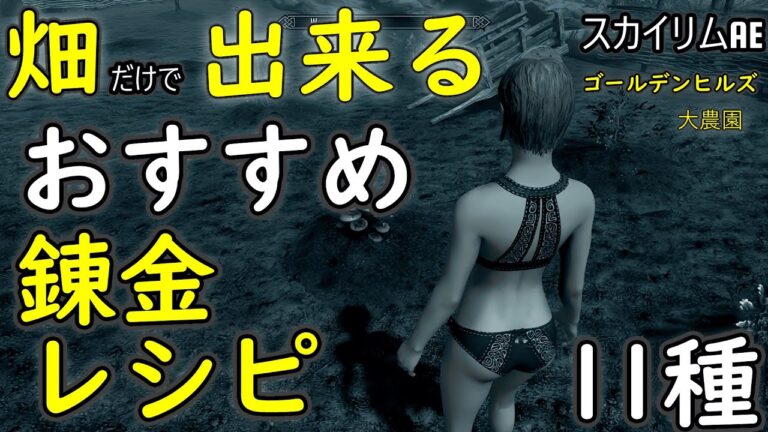 【スカイリムAE序盤実況解説】栽培のみで完結できるおススメ錬金レシピ11選と自動でお金が増えるゴールデンヒルズ大農園について