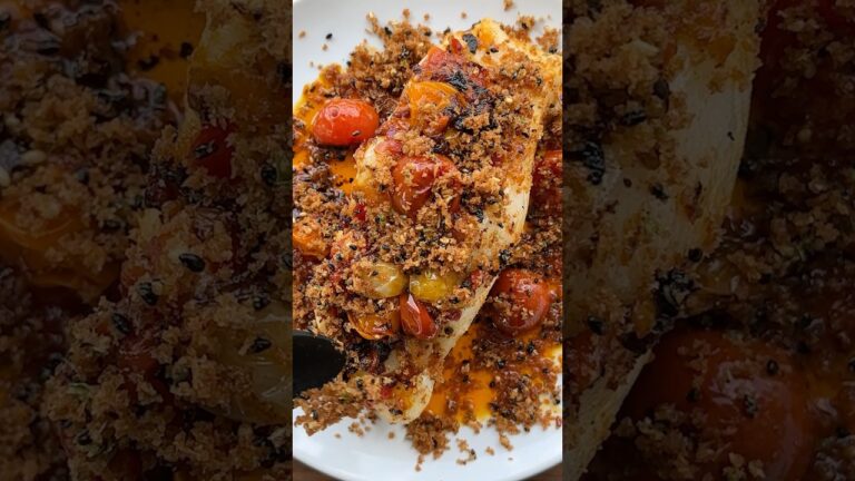 SEA BASS w/ CALABRIAN CHILI, GARLIC, CHERRY TOMATOES, NORI BREADCRUMBS SEA BASS w/ CALABRIAN CHILI, GARLIC, CHERRY TOMATOES, NORI BREADCRUMBS