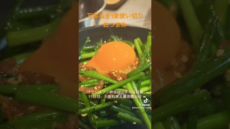180秒でできる！やみつき万能ねぎのおつまみ　　#万能ねぎレシピ #グランメゾン神奈川 #おつまみレシピ