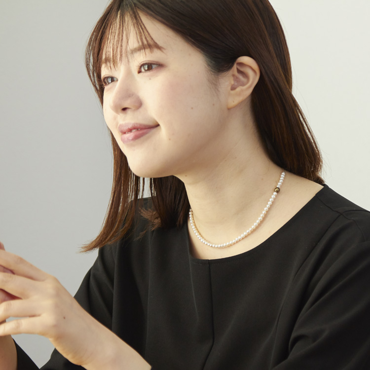plus bon/ベビー淡水パールとヴェネチアンガラスのネックレス