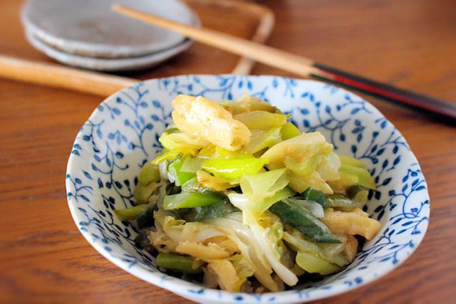 白ねぎの味噌レモン炒め