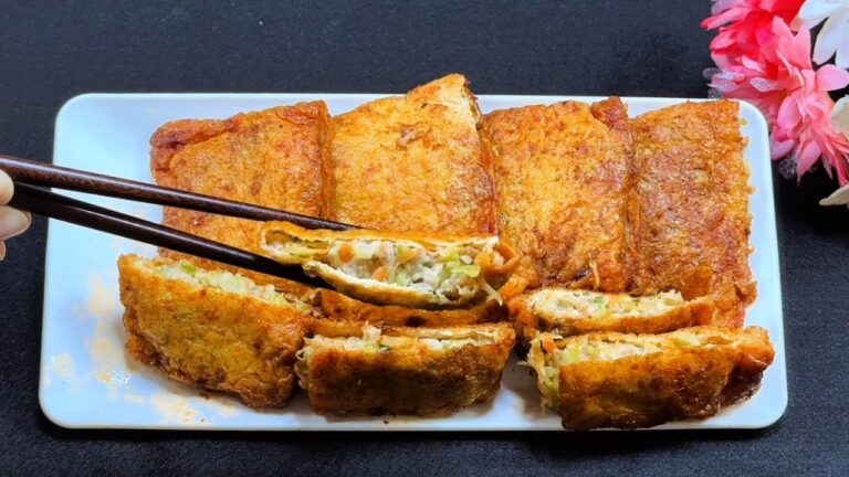 「油揚げのキャベツー焼き」詰めて焼くだけ簡単に作れます❗驚くほどウマい❗