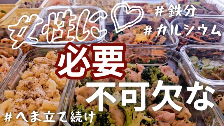 【作り置き12品】ヘタこきながらも、貧血・骨弱にはならない♡不足しがちな「鉄分&カルシウム」/女性に必要不可欠な栄養ごはん♪/ひじき/ちりめんじゃこ/小松菜/牛肉/ごぼう