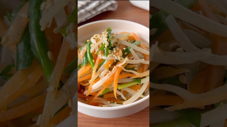 【もやしを使った節約副菜】お野菜たっぷり3種のナムル 【もやしを使った節約副菜】お野菜たっぷり3種のナムル