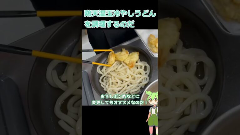 【残暑にはこれやで】鶏天温玉冷やしうどん #料理 #簡単レシピ #節約飯 #cooking #貧乏飯 #節約料理