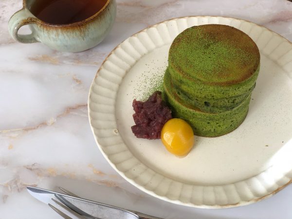栗と抹茶のスフレパンケーキ