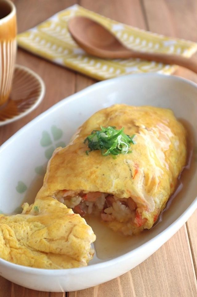 かに玉あんかけオムライス