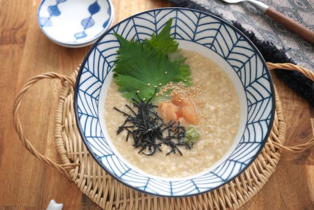 オートミールの明太茶漬け