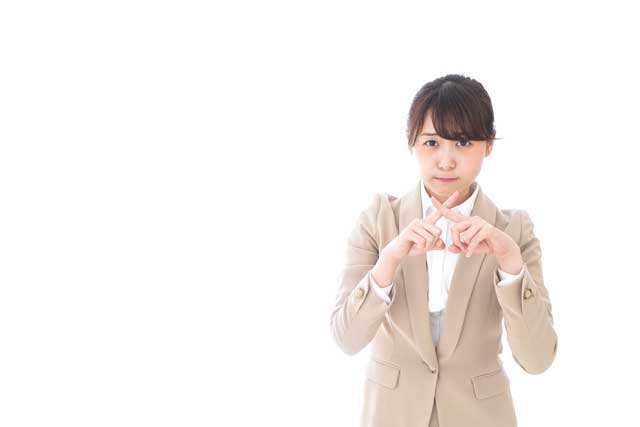 だめ　女性のジェスチャー