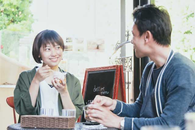 男女　デート
お茶