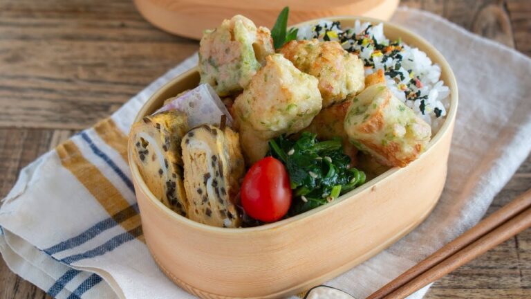 【節約弁当】これでマンネリ解消!想像以上に美味しい♡鶏むね肉とちくわの紅生姜磯辺揚げ弁当bento#1029