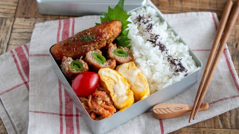 【節約弁当】シャキシャキ食感がクセになる!彩り豊かなスナップエンドウが主役のヘルシーハンバーグ弁当bento#1030