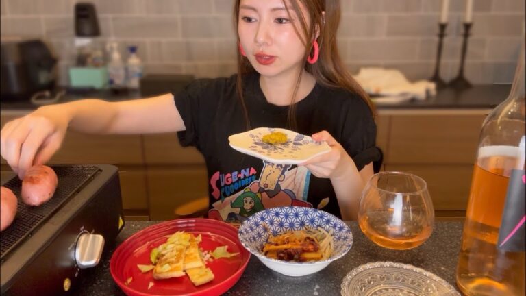【37歳主婦】YOSHIKIワイン呑みながらおつまみと袋麺で晩酌