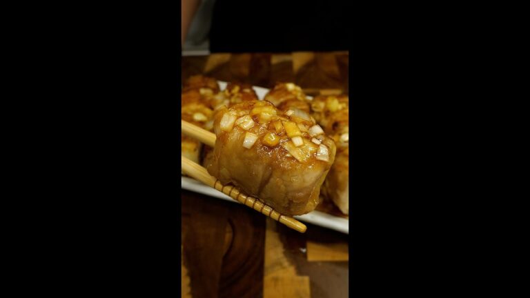 【豆腐×豚バラでボリューム満点】外カリ中ふわっ！豚巻きユーリン豆腐の甘酸っぱおかず / Fried Tofu with Chinese Sauce