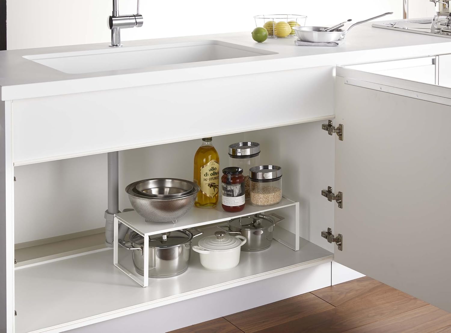 山崎実業(Yamazaki) 伸縮収納棚 ホワイト