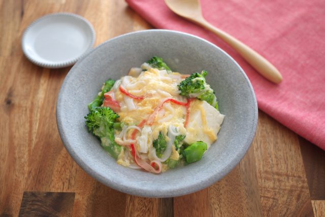 ブロッコリーのかに玉あん