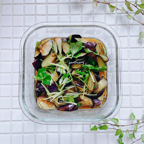 茄子と三つ葉の揚げ出し