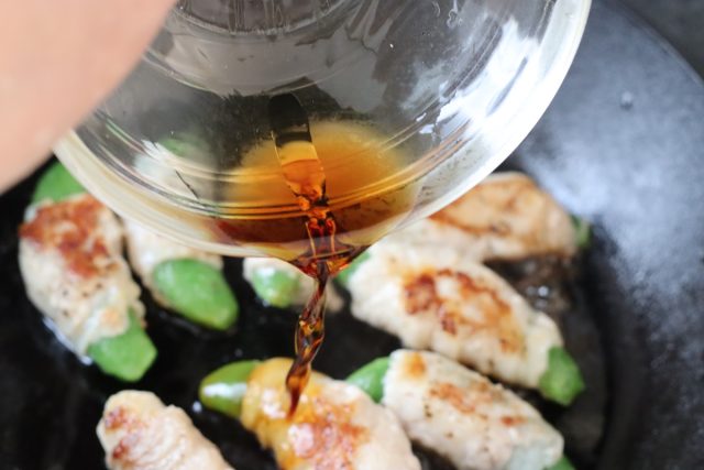 肉巻きスナップえんどう