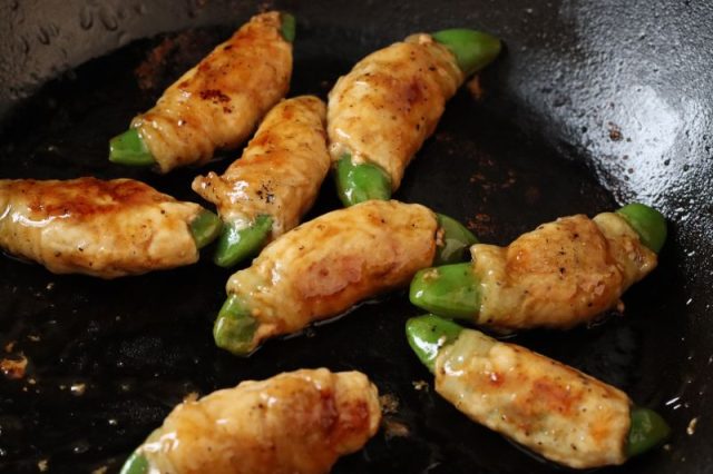 肉巻きスナップえんどう