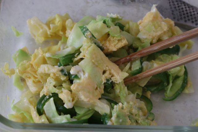 野菜のレンジ炒り卵