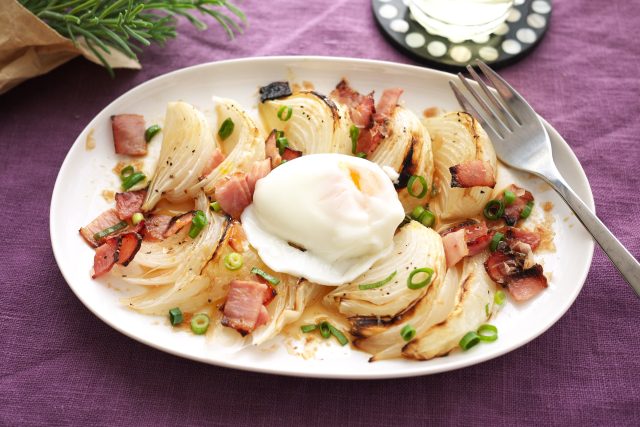 新玉ねぎとベーコンの和風グリル