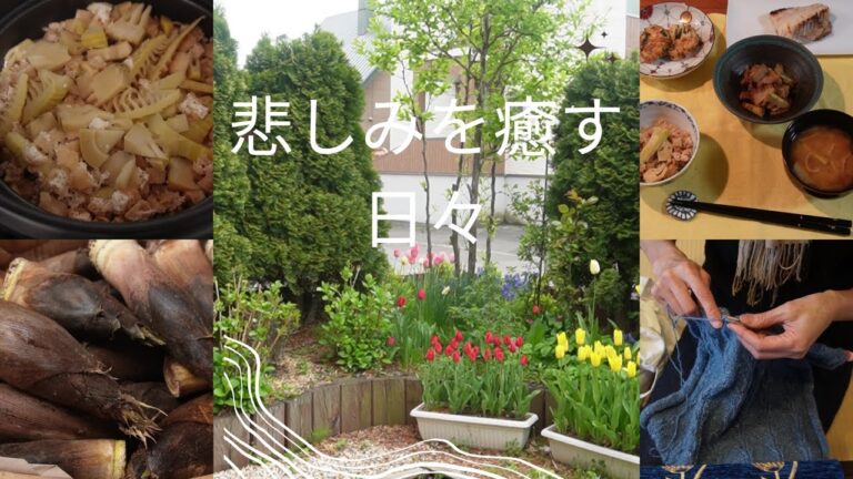 北国札幌にも春到来、タケノコ料理三品、愛犬を失い編み物をして悲しみを癒す日々のご紹介　Spring has come in Sapporo