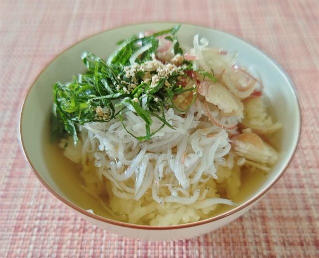 しらすのだし茶づけの完成イメージ