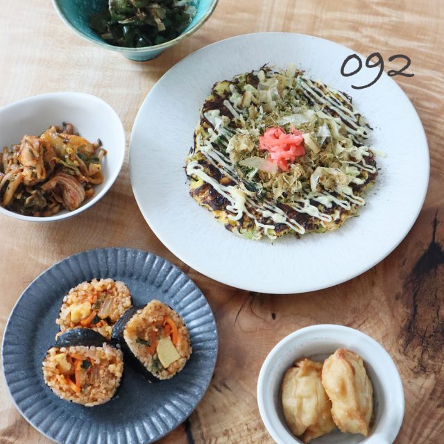 粉なしお好み焼き 焼き上がり