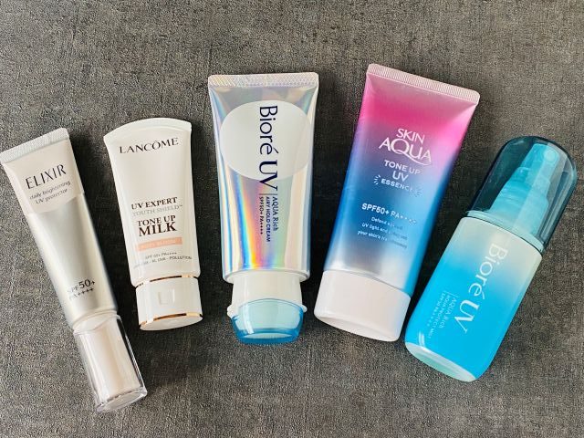 複数種類の日焼け止め