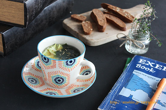 春雨とわかめの具だくさんマグカップスープ