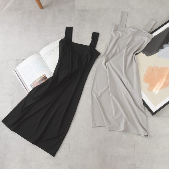 チラ見えを防ぐ スクエア タンクワンピース
