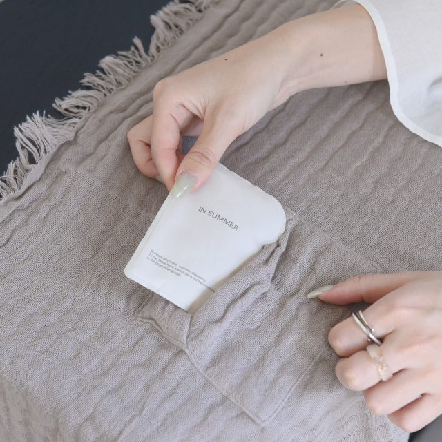 bon moment 保冷剤ポケット付き ダブルガーゼショール