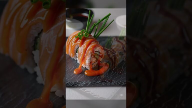 Volcano Maki Sushi Roll Recipe 🔥 Epic Fusion Sushi & Spicy Lava Sauce! #shorts #ytshorts #sushi