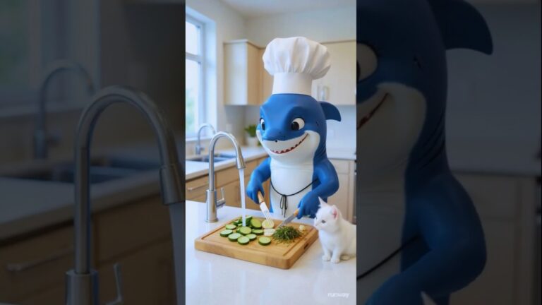 Shark Makes a Delicious Seaweed Salad for the Cat! | Fin & Fork Cooking Shorts 🦈🥗 Shark Makes a Delicious Seaweed Salad for the Cat! | Fin & Fork Cooking Shorts 🦈🥗