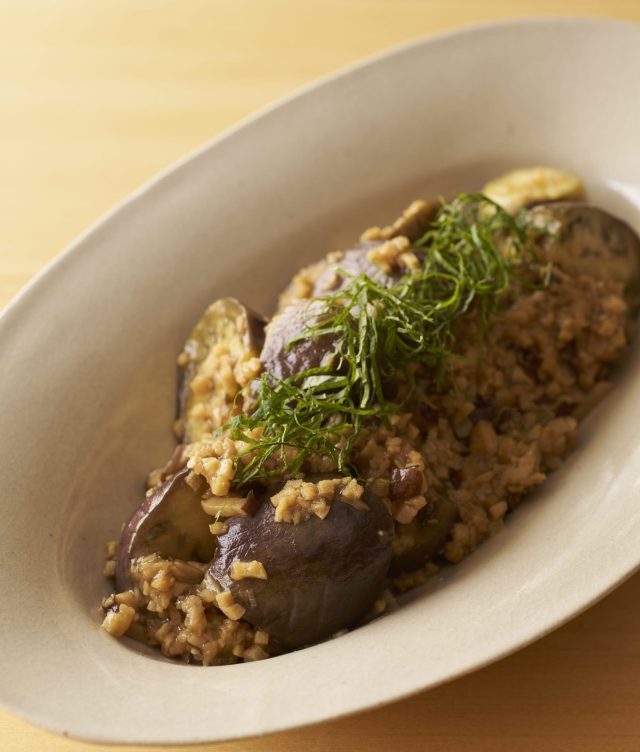 なすのそぼろ炒め