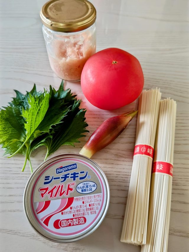 ぶっかけ素麺の材料