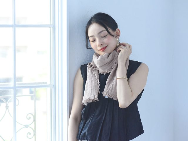 bon moment 保冷剤ポケット付き 汗拭き ダブルガーゼストール