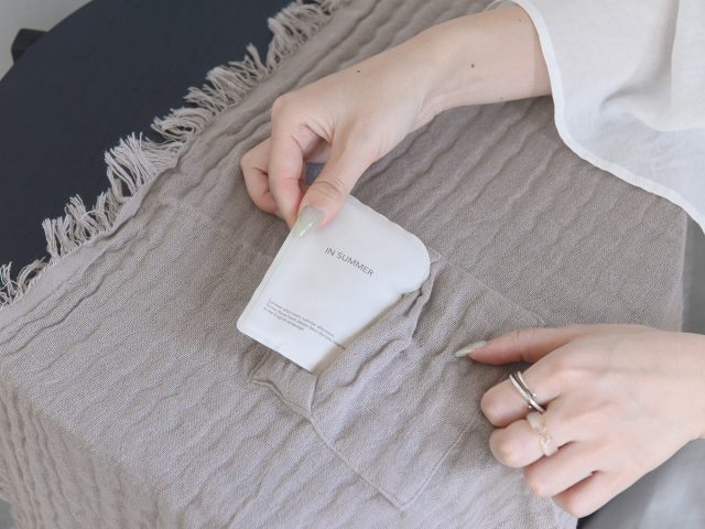 bon moment 保冷剤ポケット付き 汗拭き ダブルガーゼストール