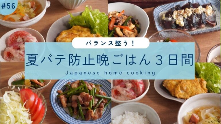 #56【3日間の夕飯献立】夏バテ対策!夏野菜たっぷり晩ごはんレシピ #56【3日間の夕飯献立】夏バテ対策!夏野菜たっぷり晩ごはんレシピ
