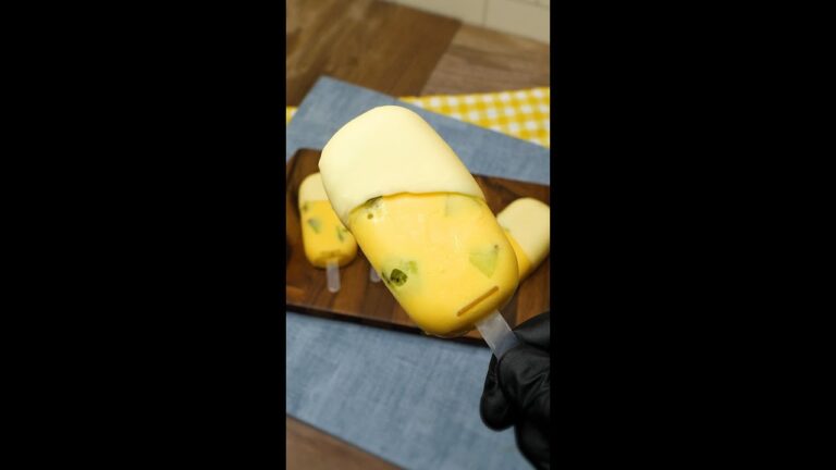 【マンゴーのお手軽アイスレシピ】マンゴーxキウイxホワイトチョコで夏にぴったり濃厚マンゴーアイス / Mango Frozen Ice Pop