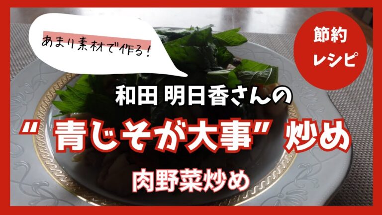 “青じそが大事”炒め　肉野菜炒め 和田 明日香さんの節約レシピ　Green shiso is important for stir-frying