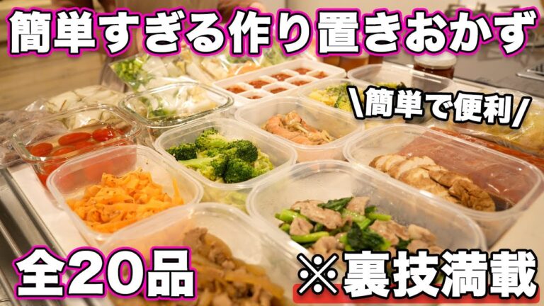 【作り置き全20品】裏ワザで保存力アップ！体に優しい1週間分の簡単作り置きと冷凍ストック20品【簡単レシピ】
